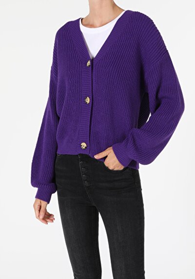 Image de Cardigan Tricot Violet Regular Fit Femme