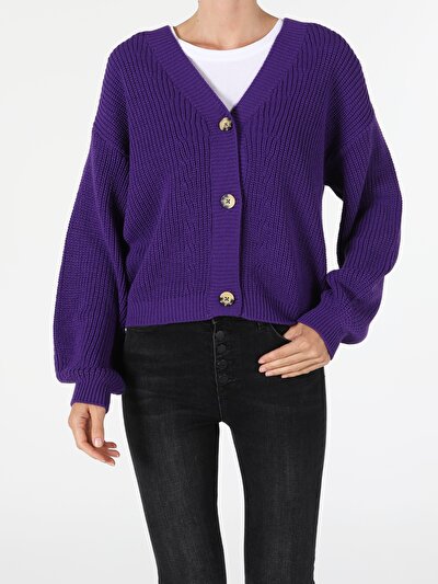 Image de Cardigan Tricot Violet Regular Fit Femme