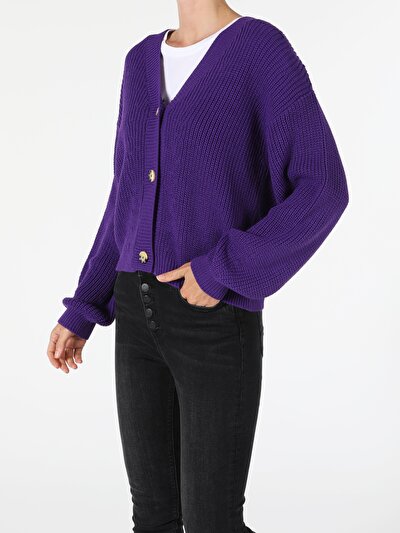 Image de Cardigan Tricot Violet Regular Fit Femme