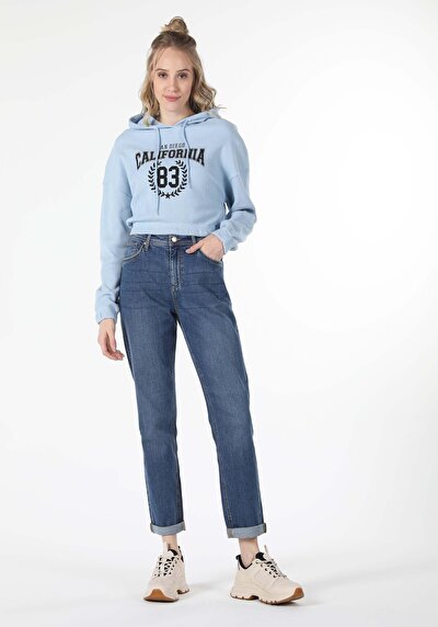 Image de T-shirt À Manches Longues Bleu Regular Fit  Femme