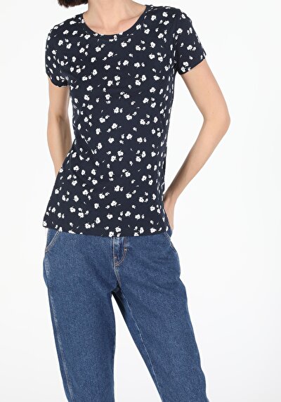 Image de T-shirt À Manches Courtes Marine Slim Fit  Femme