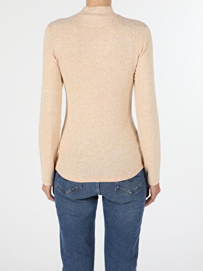 Image de T-shirt À Manches Longues Jaune Slim Fit  Femme