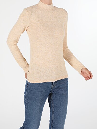 Image de T-shirt À Manches Longues Jaune Slim Fit  Femme