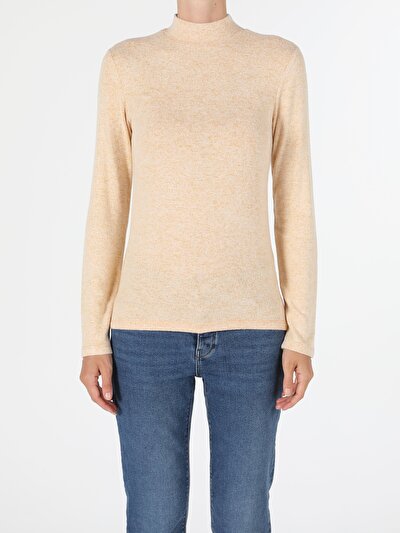 Image de T-shirt À Manches Longues Jaune Slim Fit  Femme