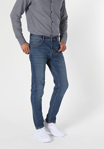 Image de 067 Jack Pantalon Bleu Tapered Leg  En  Regular Fit Homme