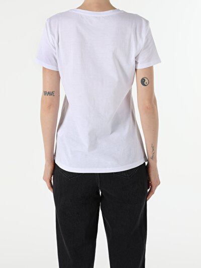 Image de T-shirt À Manches Courtes Blanc Regular Fit  Femme