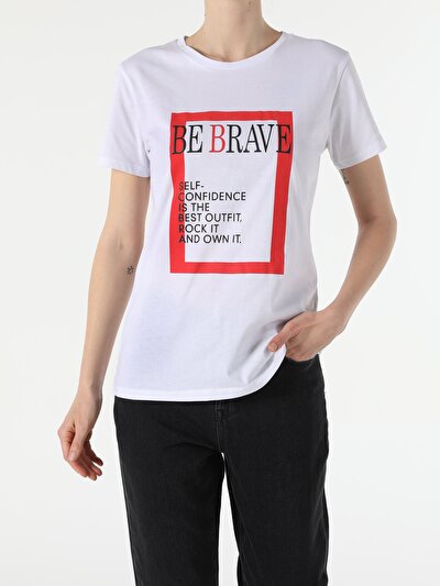 Image de T-shirt À Manches Courtes Blanc Regular Fit  Femme