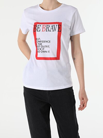 Image de T-shirt À Manches Courtes Blanc Regular Fit  Femme