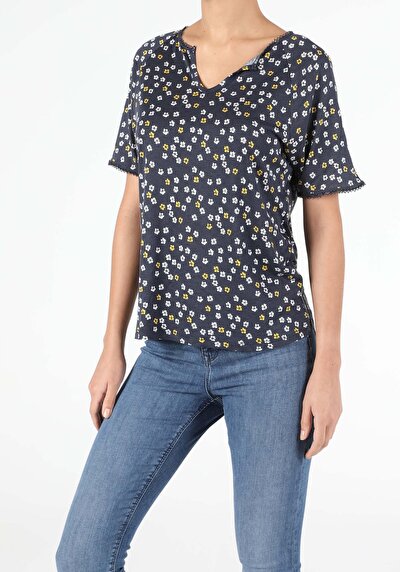 Image de T-shirt À Manches Courtes Marine Regular Fit Femme