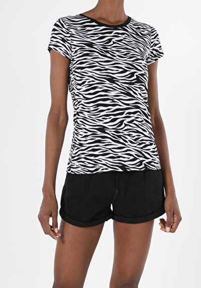 Image de T-shirt À Manches Courtes Blanc Slim Fit Femme