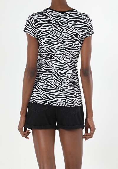 Image de T-shirt À Manches Courtes Blanc Slim Fit  Femme