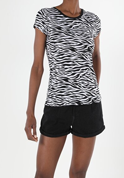 Image de T-shirt À Manches Courtes Blanc Slim Fit  Femme