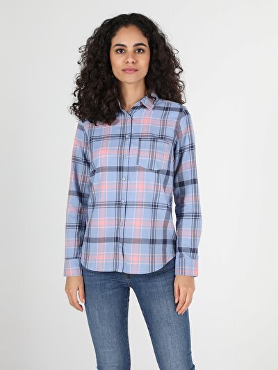 Image de Chemise À Manches Longues Bleu Regular Fit   Femme