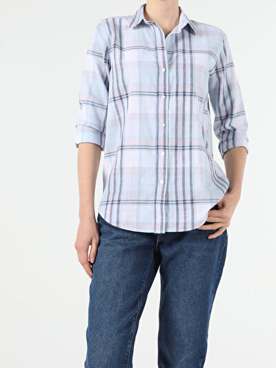 Image de Chemise À Manches Longues Bleu Regular Fit   Femme
