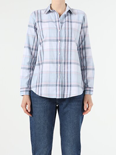 Image de Chemise À Manches Longues Bleu Regular Fit   Femme