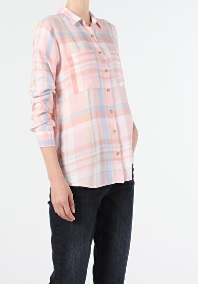 Image de Chemise À Manches Longues Rose Regular Fit   Femme