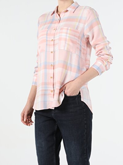 Image de Chemise À Manches Longues Rose Regular Fit Femme