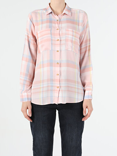 Image de Chemise À Manches Longues Rose Regular Fit   Femme