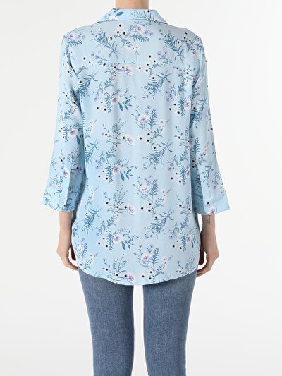 Image de Chemise À Manches Longues Bleu Regular Fit Femme