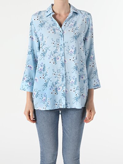 Image de Chemise À Manches Longues Bleu Regular Fit   Femme