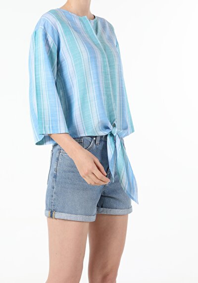 Image de Chemise À Manches Longues Bleu Regular Fit Femme