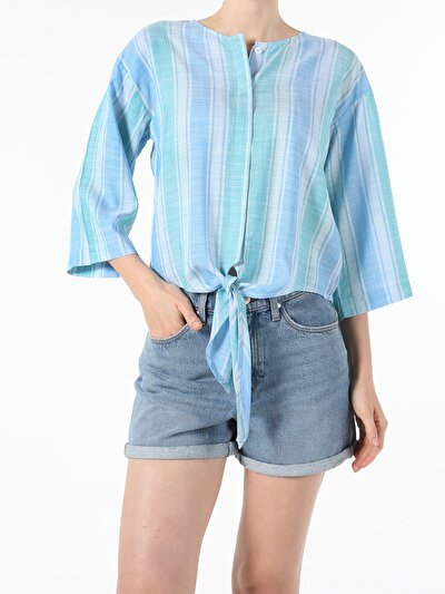 Image de Chemise À Manches Longues Bleu Regular Fit   Femme