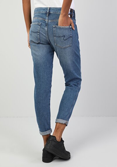Afficher les détails de 893 Julia Pantalon Denim Tapered Leg  En  Boyfriend Fit Femme