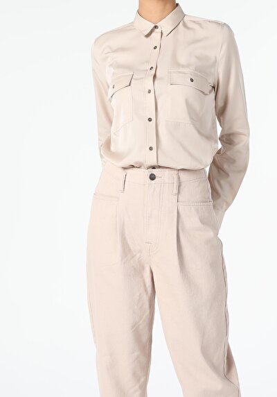 Image de Chemise À Manches Longues Beige Regular Fit Femme