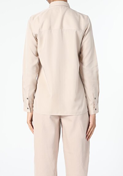 Image de Chemise À Manches Longues Beige Regular Fit Femme