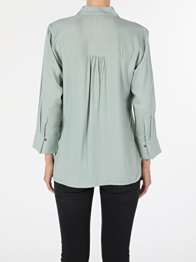 Image de Chemise À Manches Longues Vert Slim Fit Femme