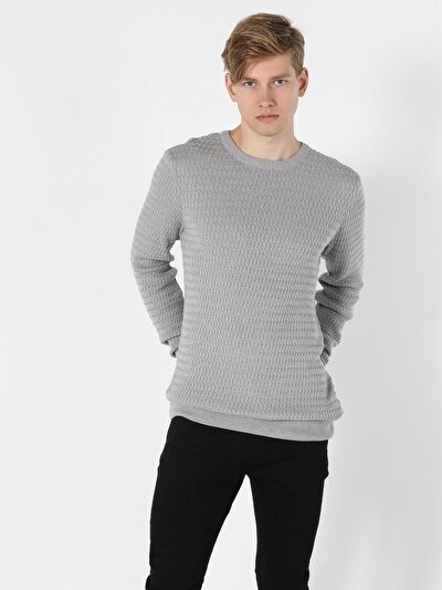 Image de Pull Gris Slim Fit   Homme