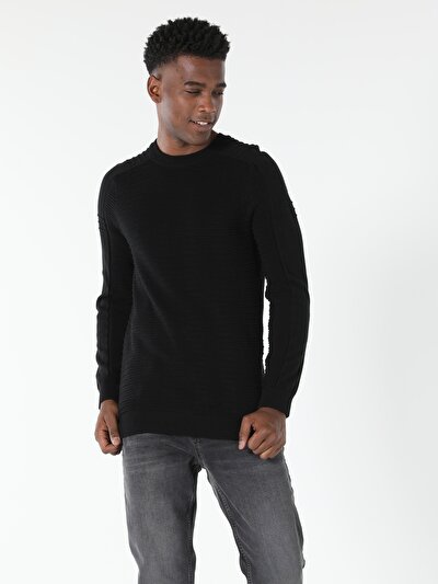 Image de Pull Noir Regular Fit   Homme