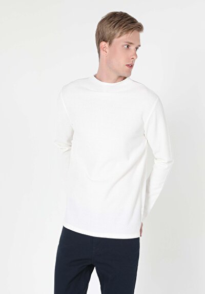 Image de T-shirt À Manches Longues Blanc Regular Fit Homme