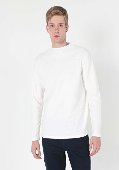 Image de T-shirt À Manches Longues Blanc Regular Fit Homme