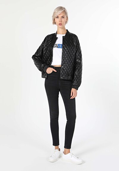 Afficher les détails de Veste Pu Noir   Regular Fit Femme