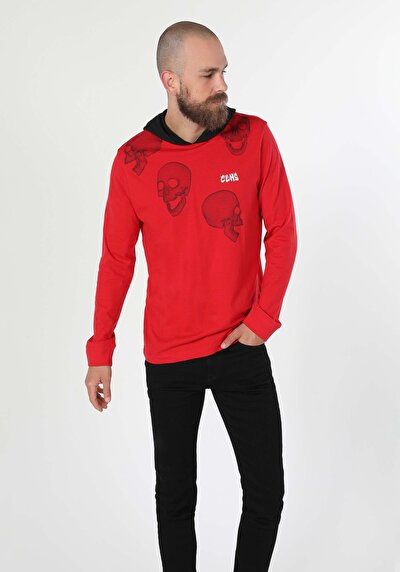 Image de T-shirt À Manches Longues Rouge Regular Fit  Homme