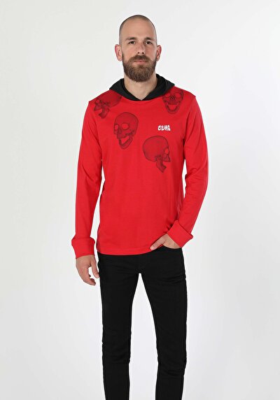 Image de T-shirt À Manches Longues Rouge Regular Fit  Homme