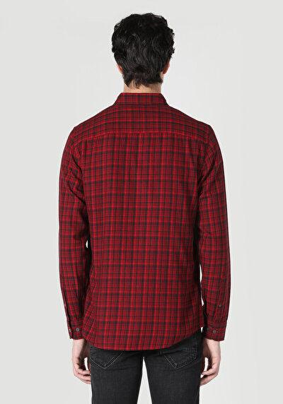 Image de Chemise À Manches Longues Rouge    Homme