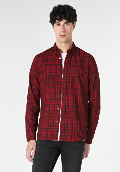 Image de Chemise À Manches Longues Rouge    Homme