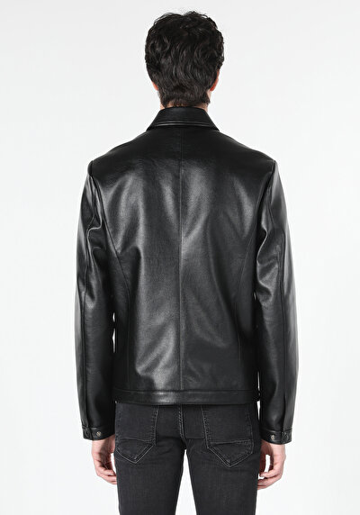 Image de Veste Pu Noir   Slim Fit Homme