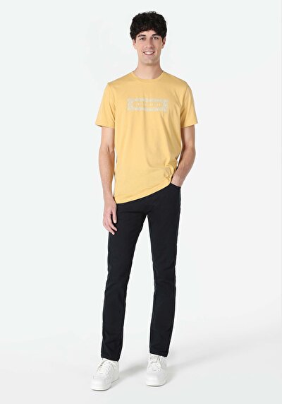 Image de T-shirt À Manches Courtes Jaune Regular Fit Homme