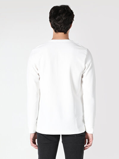 Image de T-shirt À Manches Longues Blanc Regular Fit  Homme