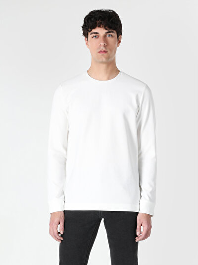 Image de T-shirt À Manches Longues Blanc Regular Fit  Homme
