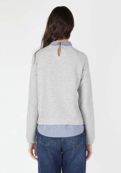 Image de T-shirt À Manches Longues Gris Regular Fit  Femme