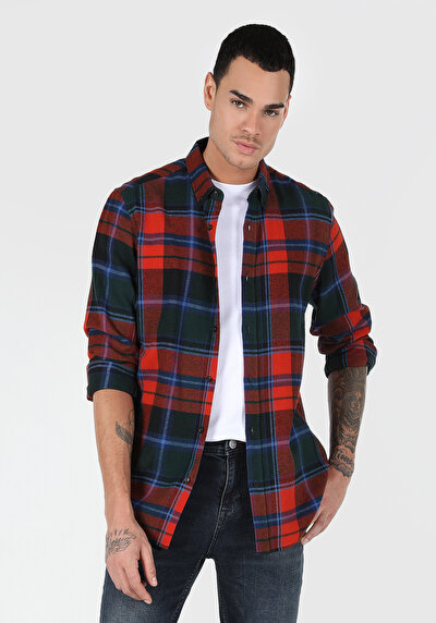 Image de Chemise À Manches Longues Orange    Homme