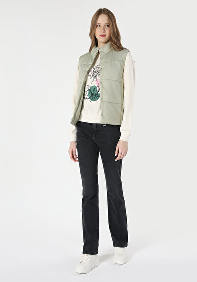 Afficher les détails de Gilet Vert Regular Fit Femme