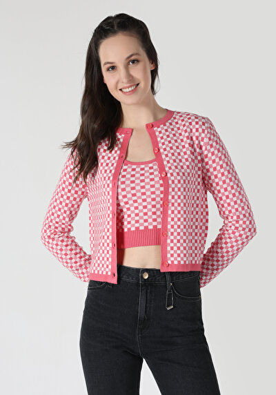 Image de Cardigan Tricot Rose Slim Fit Femme