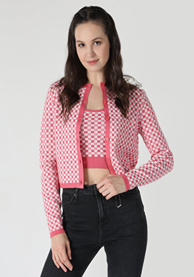 Image de Cardigan Tricot Rose Slim Fit Femme