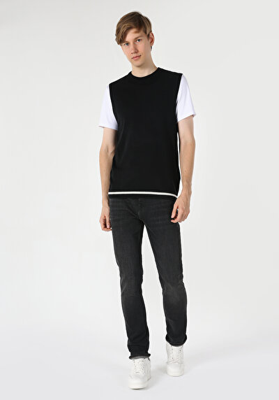 Afficher les détails de Pull Noir Slim Fit   Homme