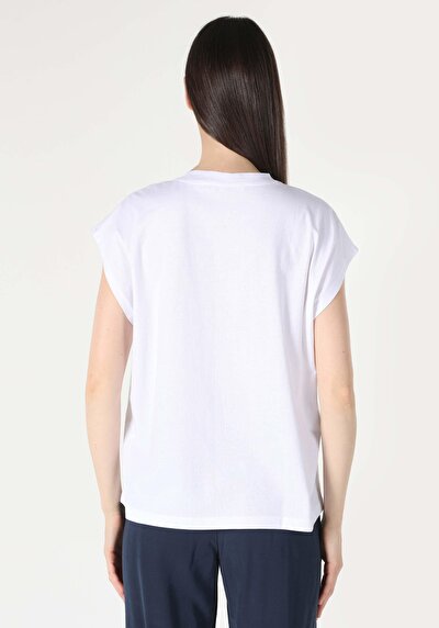 Image de T-shirt À Manches Courtes Blanc Comfort Fit  Femme